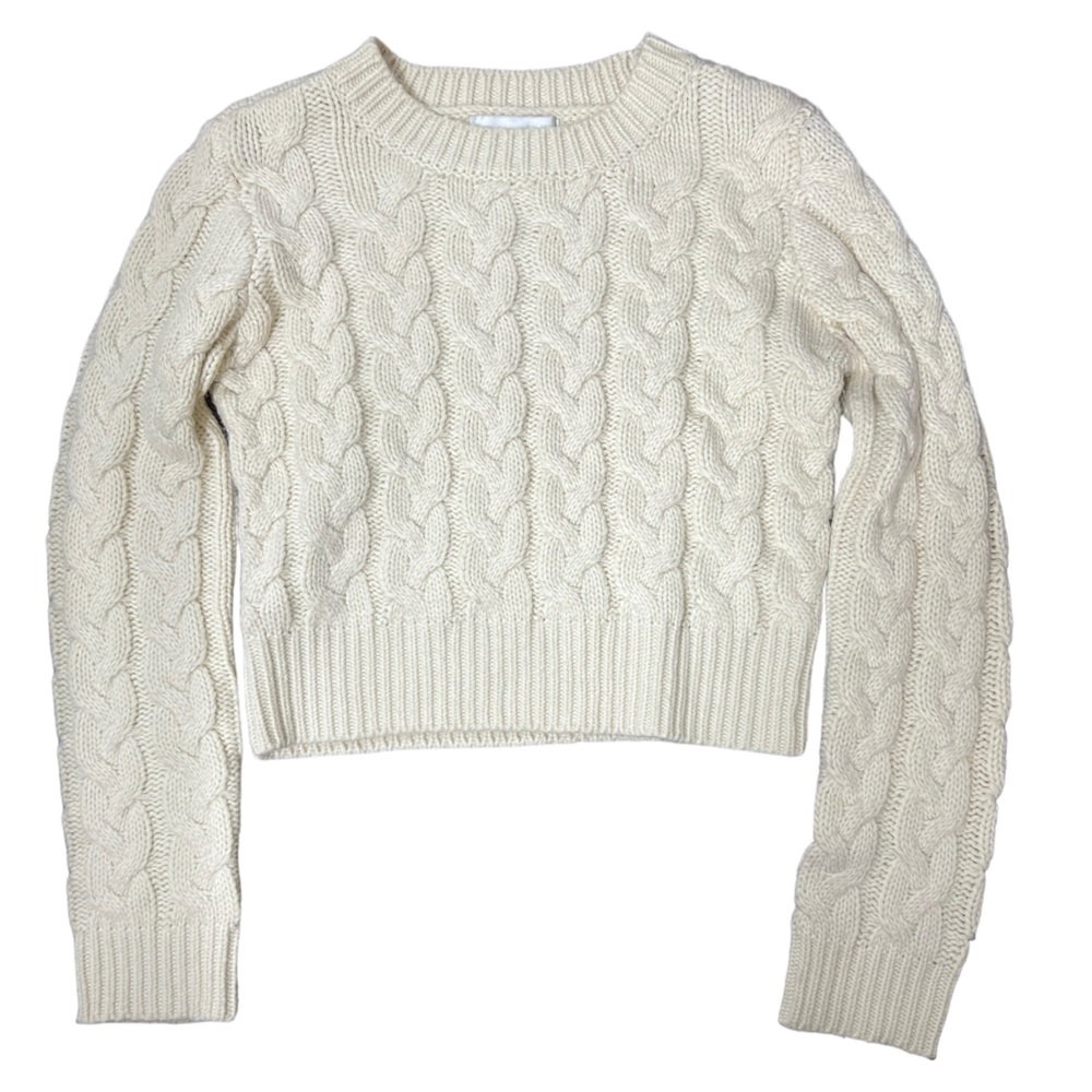 J.O.A. Cream Cable Knit Sweater